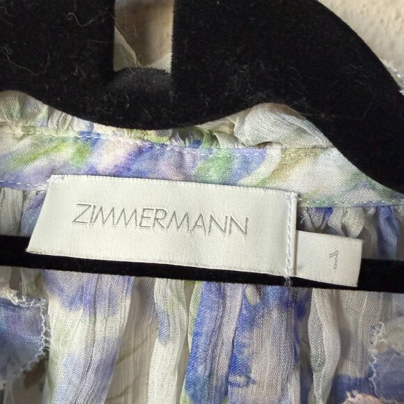 SOLD!!! Zimmermann Natura Frilled Tank + Tuck Shorts Set in Blue Garden Print - Picture 9 of 13